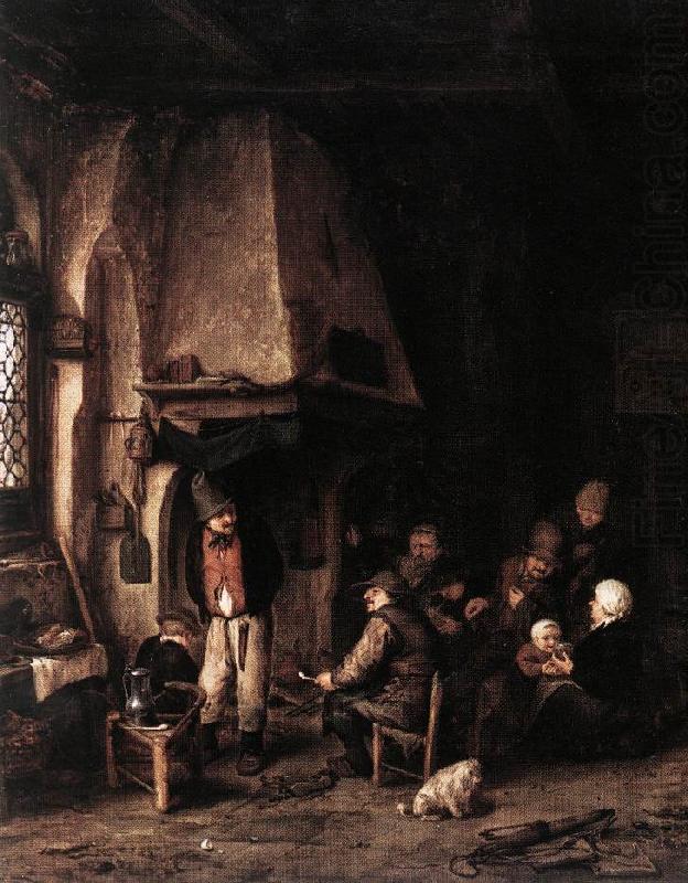 OSTADE, Adriaen Jansz. van Interior of a Farmhouse with Skaters ag china oil painting image